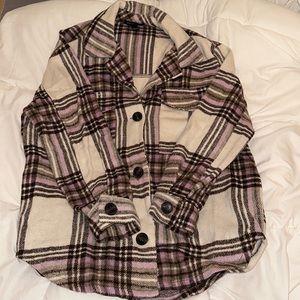 Purple plaid shacket